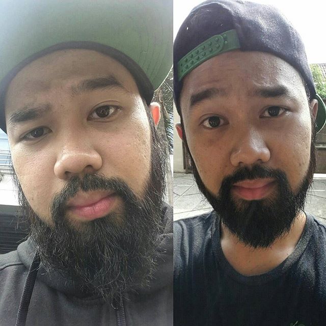 The before and after they trim my beard.. I haven\'t shaved for almost 5 months.. #beard #beardsofinstagram #beardedmanclub #beardclub #beardgang #decembeard by @eeiboogie